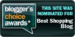 My site was nominated for Best Shopping Blog!