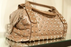 Be & D Garbo Satchel in Quince Lambskin/Light Brown/Nickel- $1,390