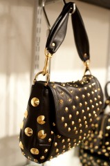Be & D Garbo Shoulder Portfolio in Black Lambskin/Gold - $995