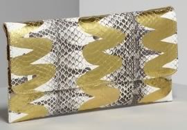 Carlos Falchi Tiger Snake Flat Clutch