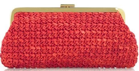 Michael Kors Woven Raffia Clutch