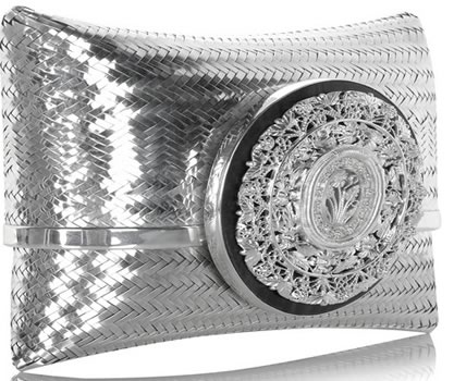 Celestina Woven Silver Filigree Clutch 