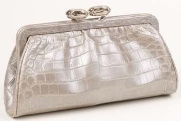 Darby Scott Matte Mercury Alligator Mini Evening Clutch