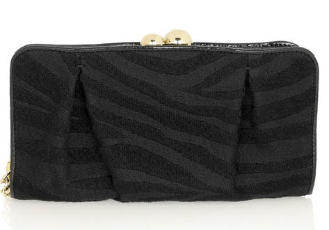 Stella McCartney Zebra-Print Wool Clutch