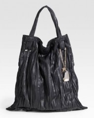 Donna Karan Pleated North-South Tote