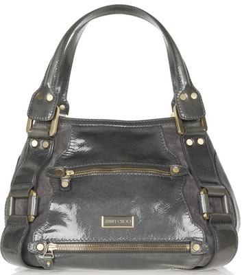Jimmy Choo Patent and Suede Shoulder Bag