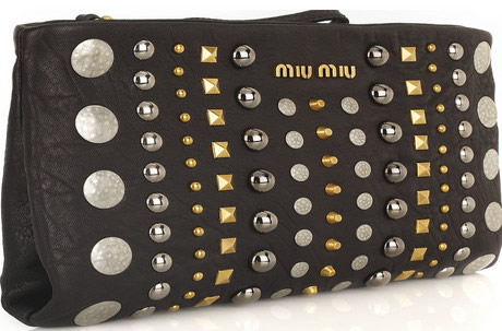 Miu Miu Studded Leather Clutch