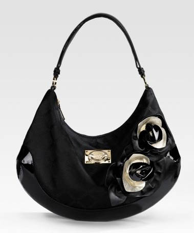 Versace Rose-Embellished Jacquard Hobo