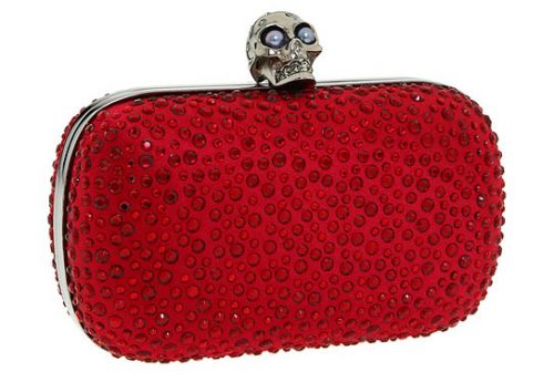 Alexander McQueen Red Skull Box Clutch