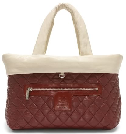 Chanel Ivory Reversible Quilted Lambskin Medium Tote