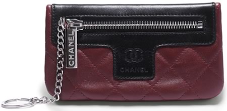 Chanel Red Quilted Lambskin Key Case
