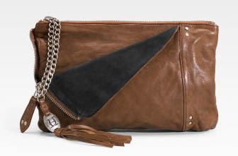 Olivia Harris Zip Pocket Leather Clutch