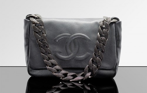 Chanel Iridescent Grained Calfskin Bag with engraved chain