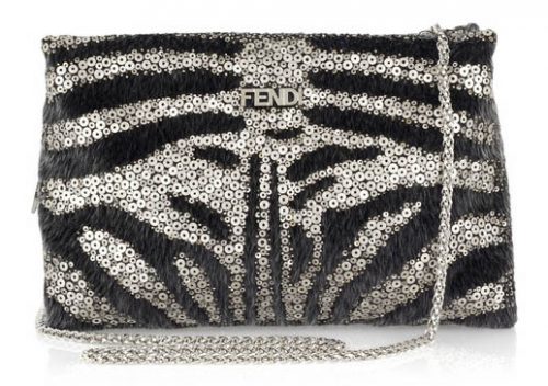 Fendi Sequin and Calf Hair Shoulder Bag