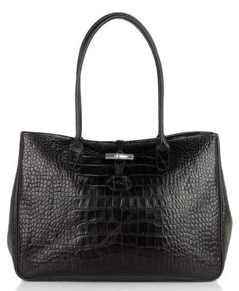 Longchamp Roseau Crocodile Embossed Leather Tote