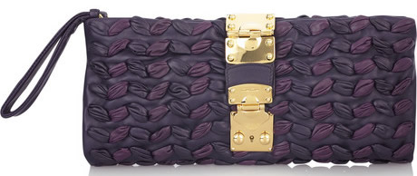  Miu Miu Plisse Leather Clutch