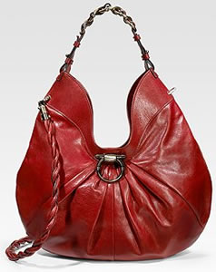 Salvatore Ferragamo Gathered Leather Hobo