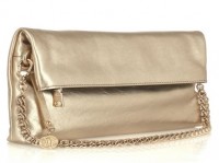 DKNY Fold-Over Metallic Clutch