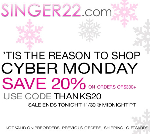 Singer 22 Cyber Monday