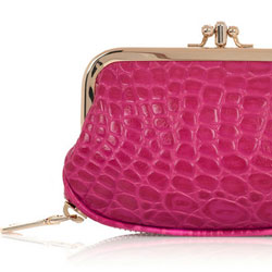 DKNY Crocodile-effect leather purse - $65