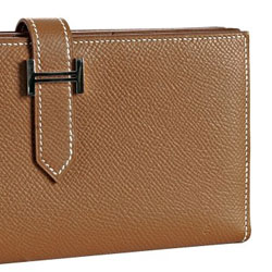 Hermes Tobacco Leather bi-fold Kelly Continental Wallet - $1453