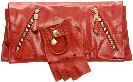 Alexander McQueen Red Faithful Glove Clutch