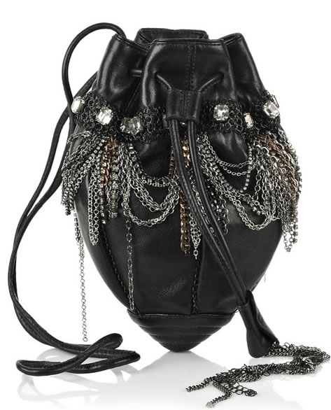 Donna-Karan-Jewelry-Chandelier-Leather-Pouch-Bag