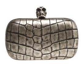 Alexander McQueen Croc Print Clutch