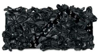 DSquared Leather Flower and Satin Clutch 