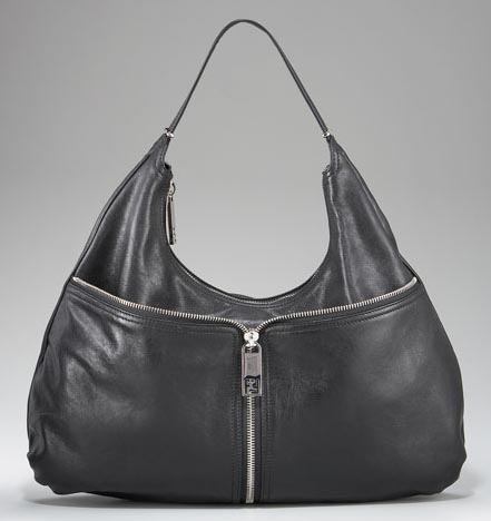 Fendi Leather Front-Zip Hobo