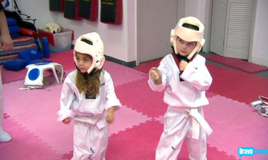 Teresa's daughters learn karate