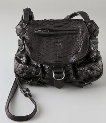 Jerome Dreyfuss spices up a black minibag with luxurious python