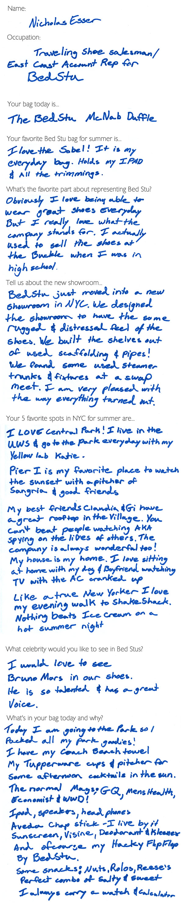 What's In His Bag: Nick Esser WIHB NE