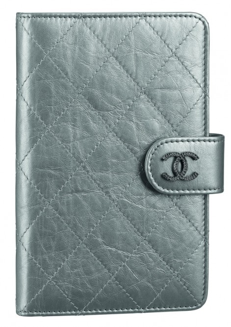 Chanel Silver and Pink Aged Leather Long Wallet