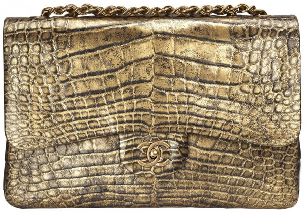 Chanel gold crocodile bag cheap