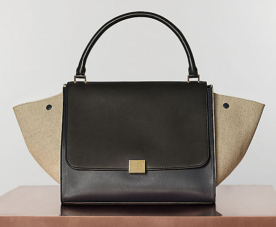 CELINE Ava Triomphe Canvas Calfskin Shoulder Bag Brown