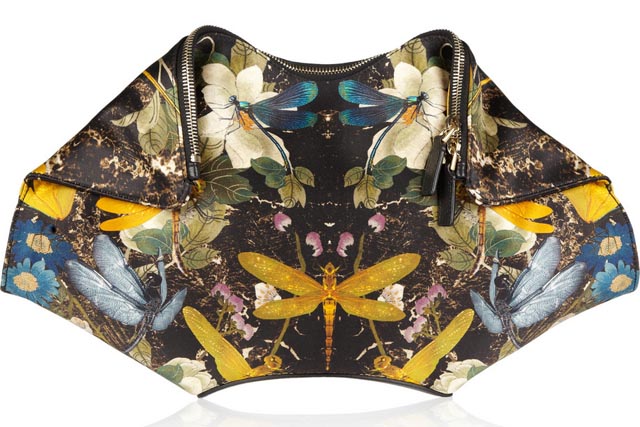 Alexander McQueen DeManta Silk-Satin Clutch Alexander McQueen DeManta Silk Satin Clutch