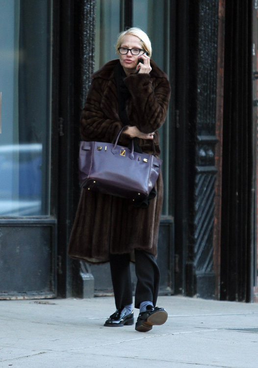Ellen Barkin takes her Birkin shopping in NYC PurseBlog