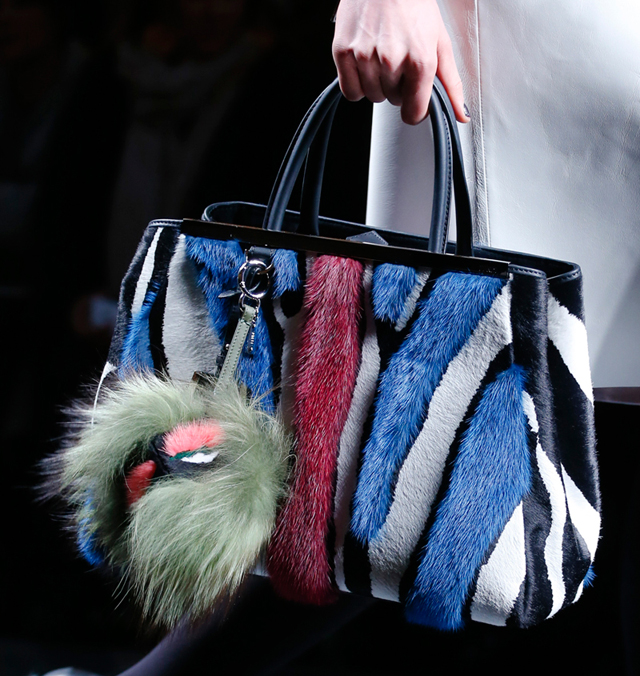 Fendi Fall 2013 Fur Striped 2Jours Tote