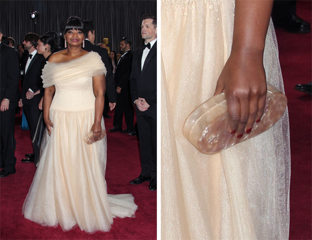 Octavia Spencer carries an Edie Parker clutch to the 2013 Academy Awards