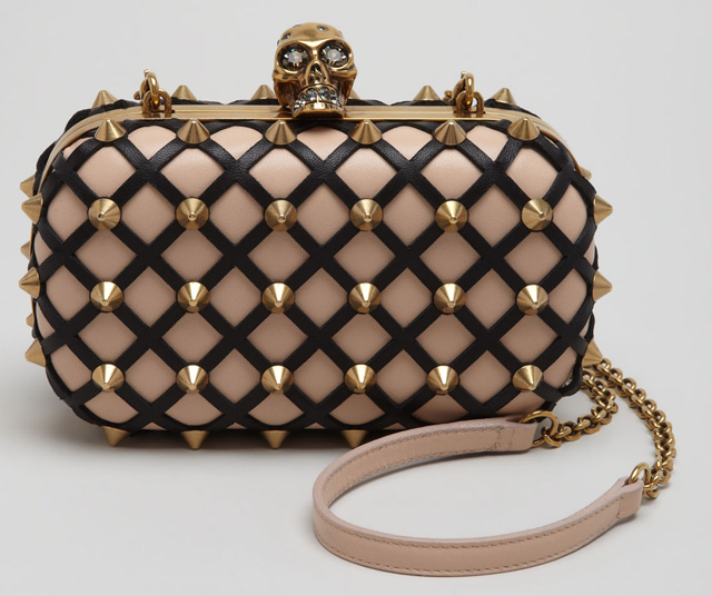 Alexander McQueen Studded Skull Clasp Clutch