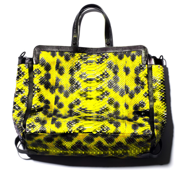 Dax Gabler Shoulder Python Tote Yellow