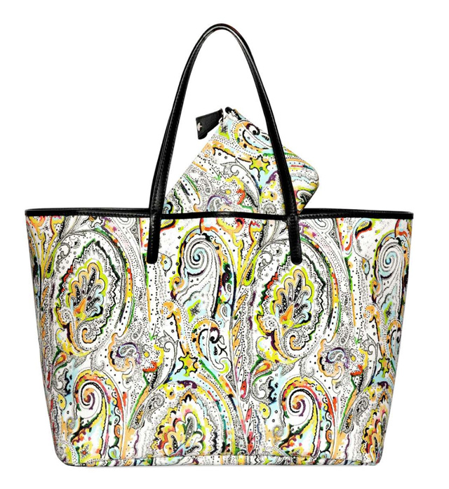 Etro Medium Paisley Pictorial Print PVC Tote