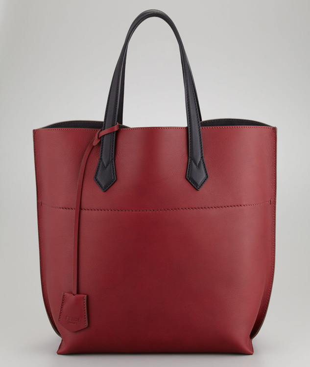 Fendi Matte Leather Shopping Tote