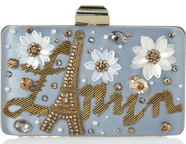 Lanvin Sea Breeze Embellished Satin Box Clutch