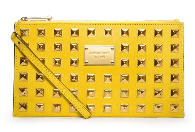 MICHAEL Michael Kors Pyramid Stud Zip Clutch