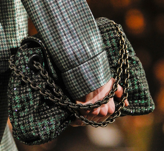 Marc Jacobs Tweed and Sequin Bag with Chain Straps