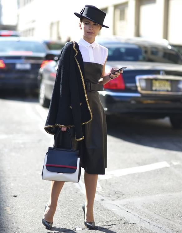 Miroslava Duma with her The Row Bag