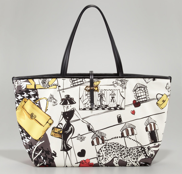 Salvatore Ferragamo Bice Scarf-Print Tote