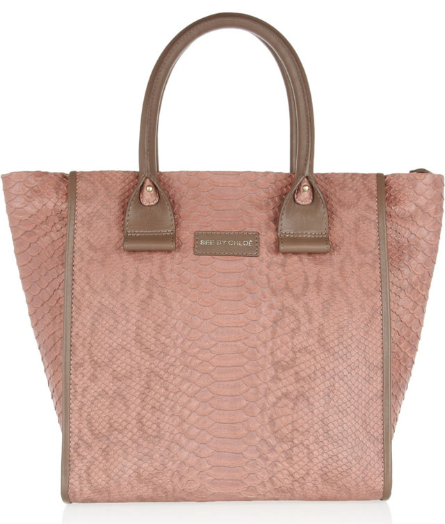 See by Chloe April Snake-Embossed Tote